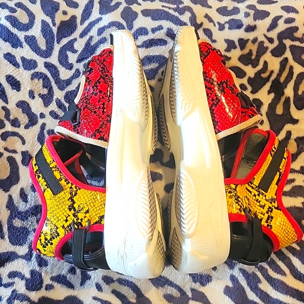Multicolor Snakeskin Print Sandals